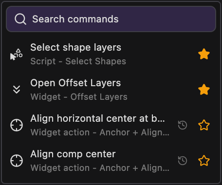 Command search in After Effects